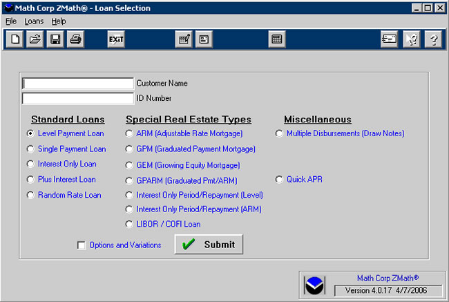 ZMath Loan Selection